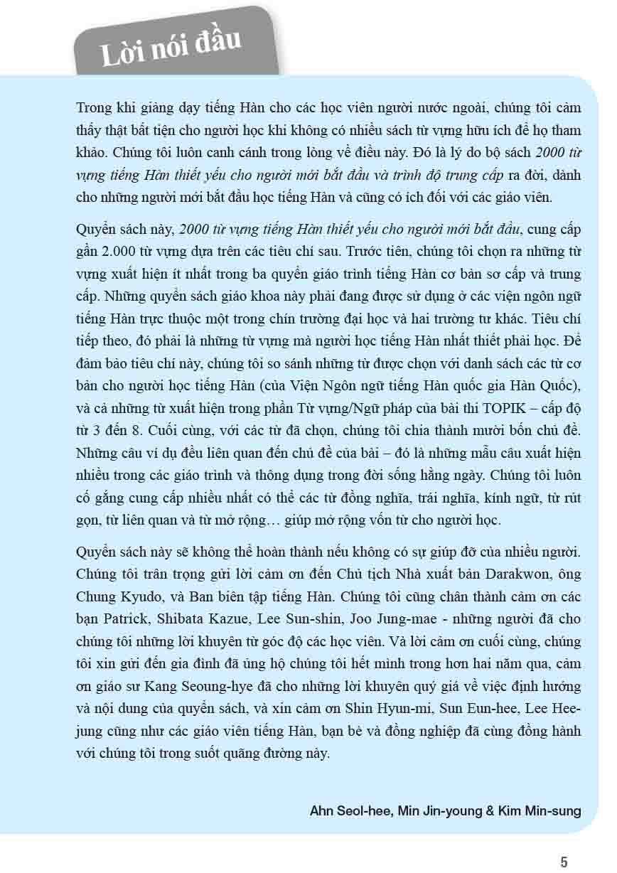 2000 từ vựng tiếng hàn thiết yếu cho người mới bắt đầu
