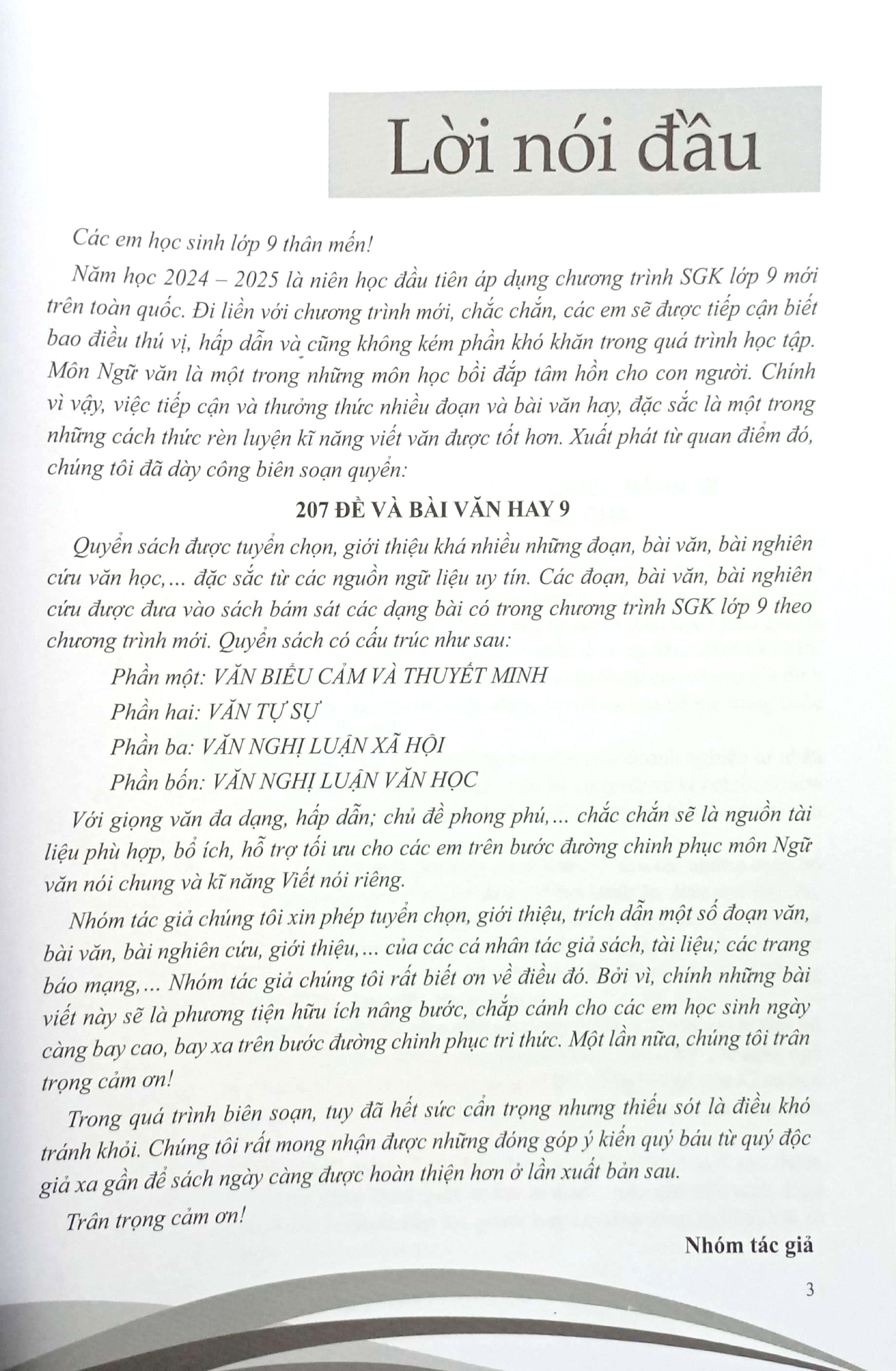 207 đề và bài văn hay 9