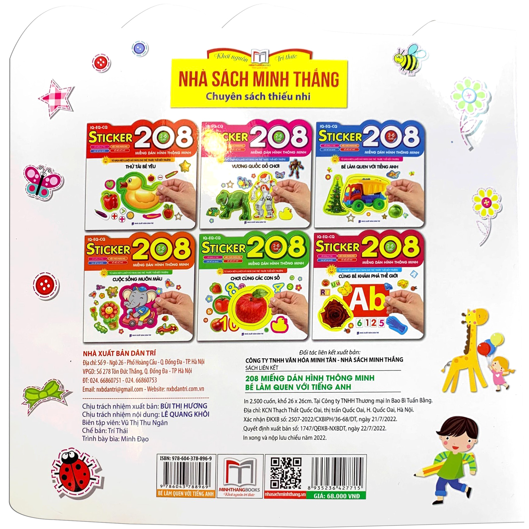 208 miếng dán hình thông minh - iq-eq-cq: bé làm quen với tiếng anh