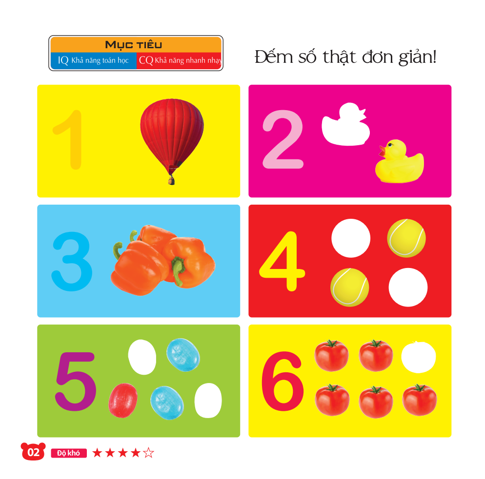 208 miếng dán hình thông minh - iq-eq-cq: chơi cùng các con số