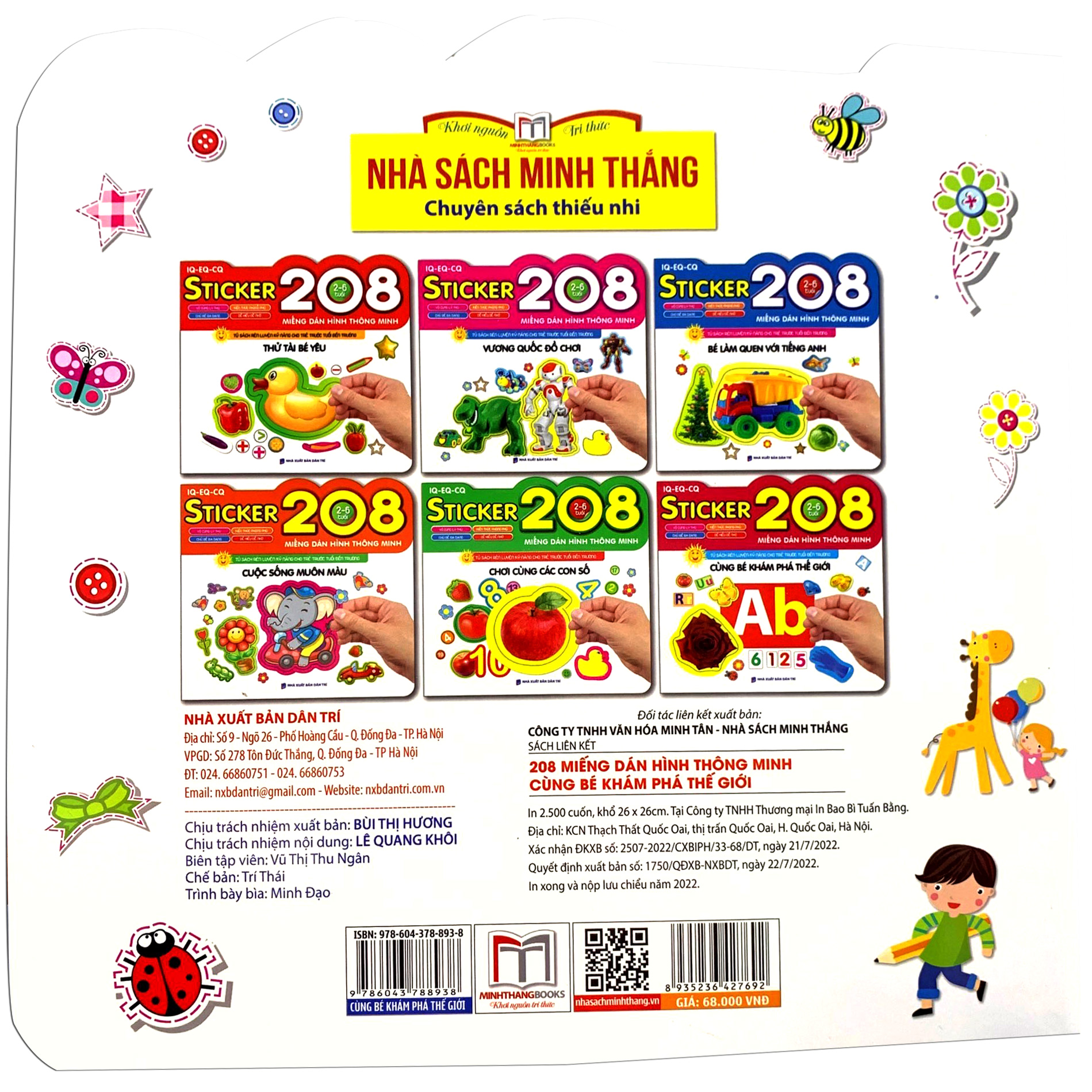 208 miếng dán hình thông minh - iq-eq-cq: cùng bé khám phá thế giới