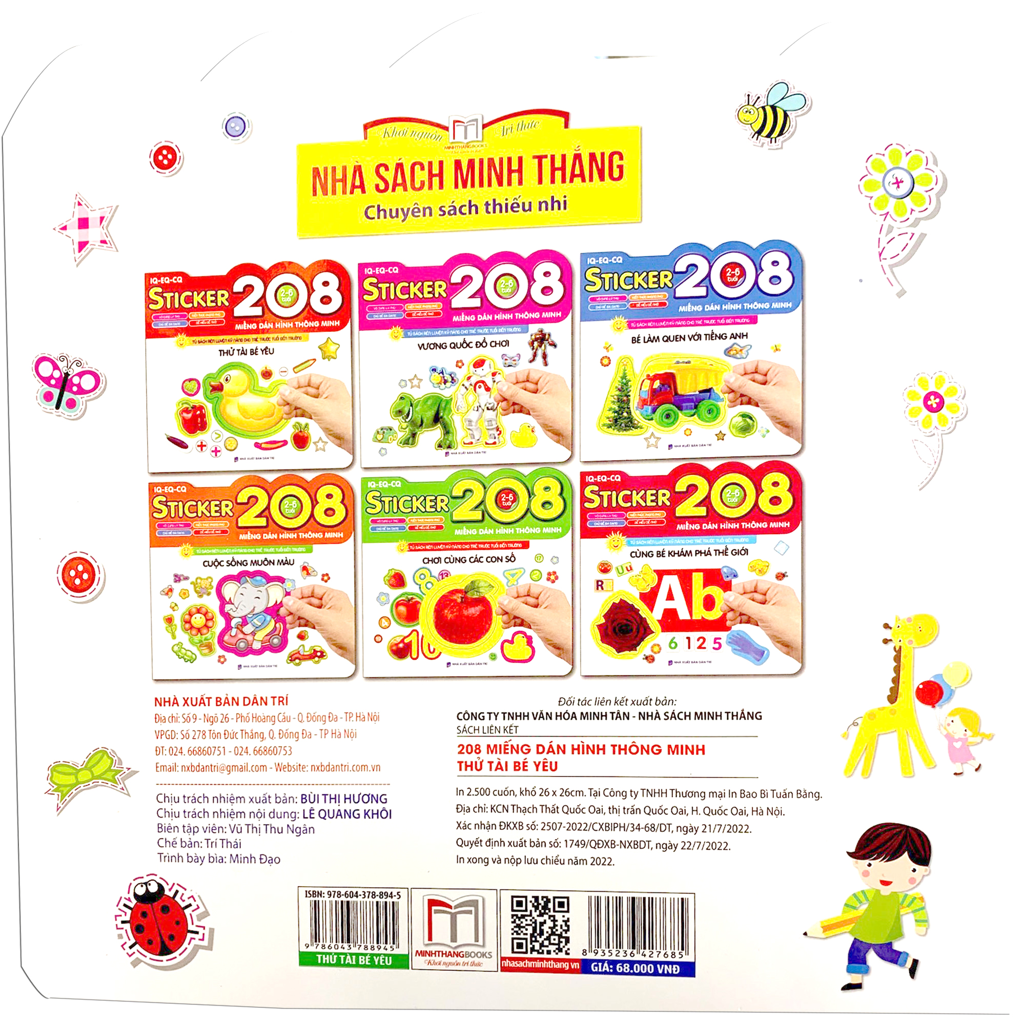 208 miếng dán hình thông minh - iq-eq-cq - thử tài bé yêu