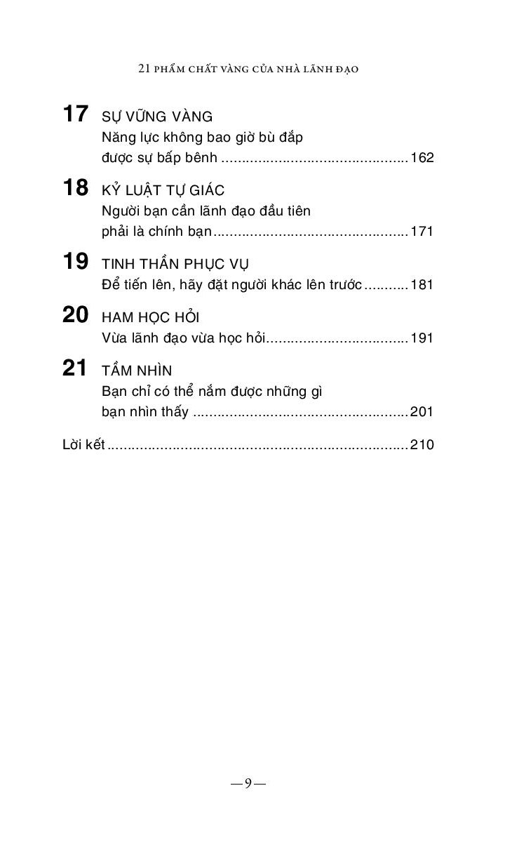21 phẩm chất vàng của nhà lãnh đạo (tái bản)