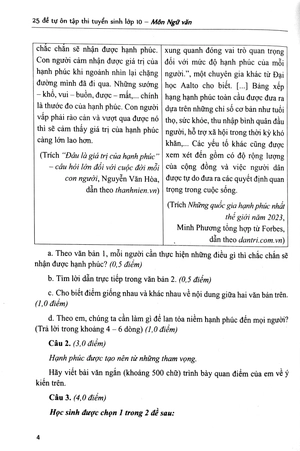 25 đề tự ôn tập thi tuyển sinh lớp 10 môn ngữ văn (tái bản 2024)