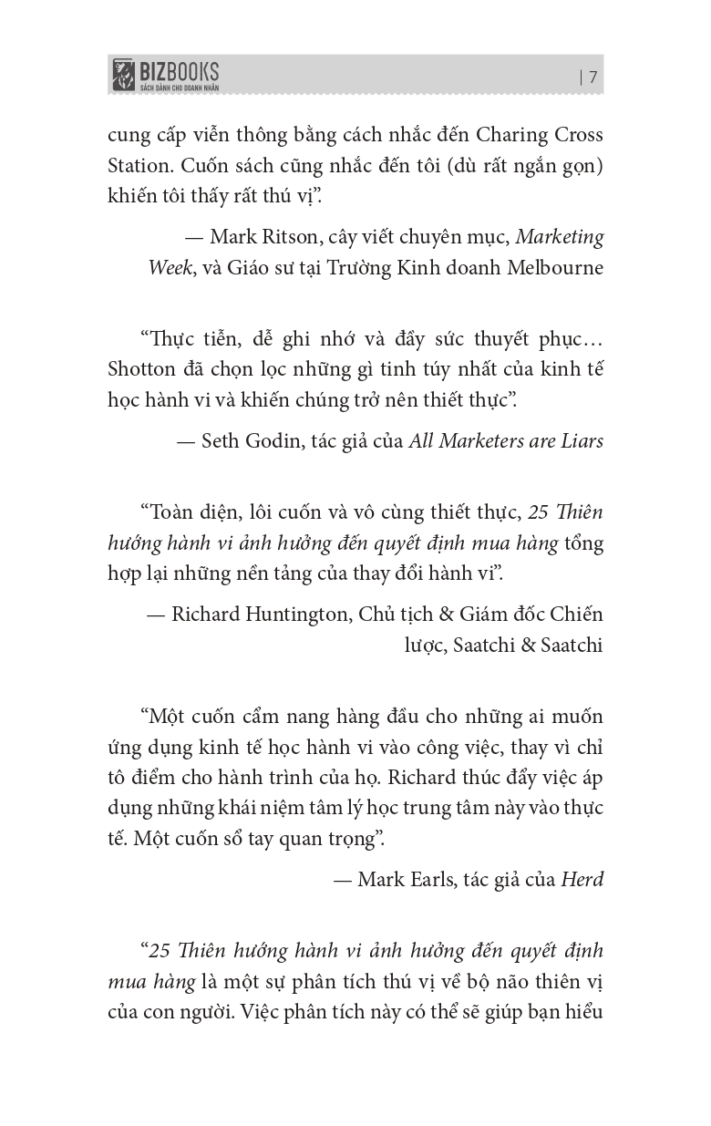 25 thiên hướng hành vi ảnh hưởng đến quyết định mua hàng