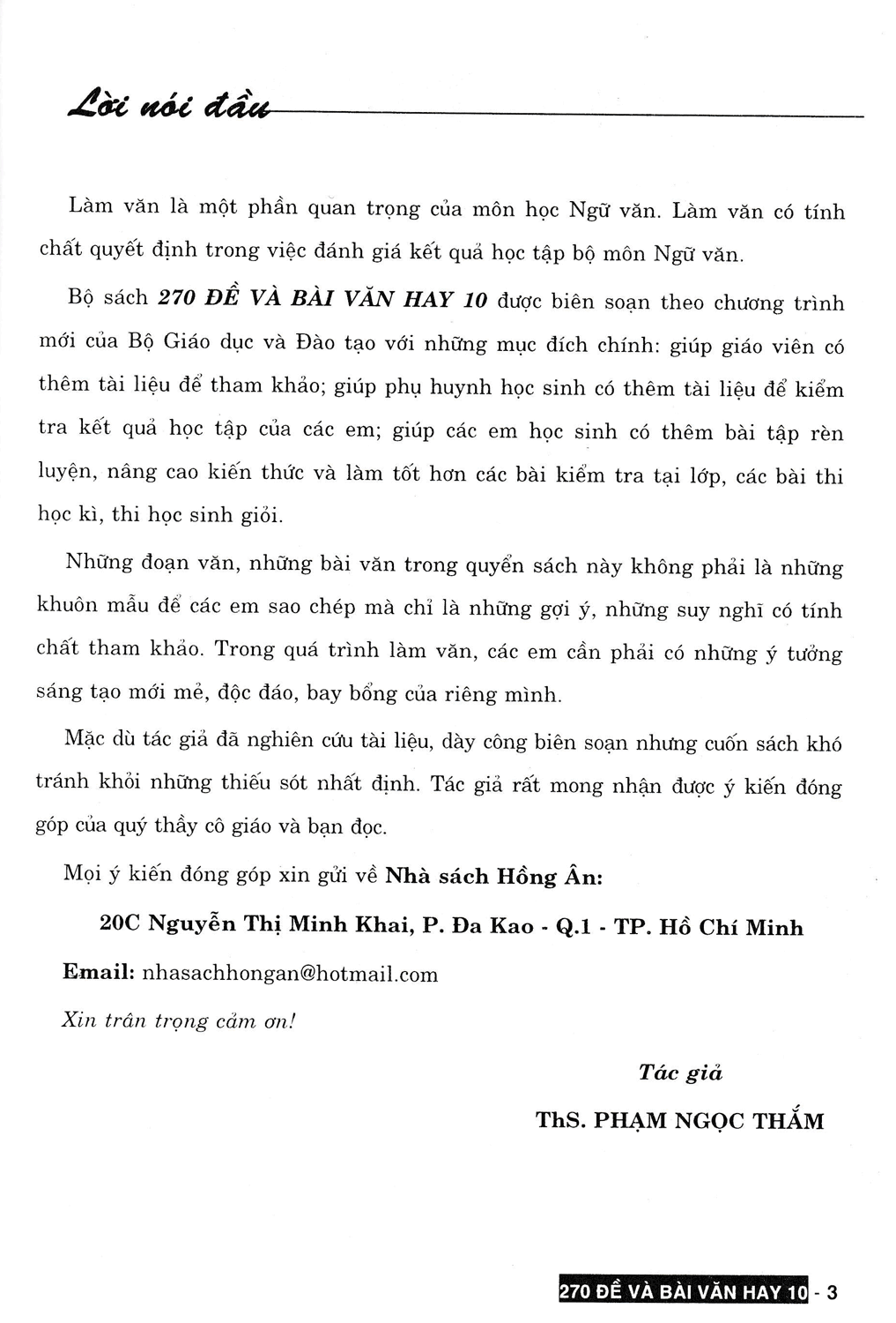 270 Đề Và Bài Văn Hay 10