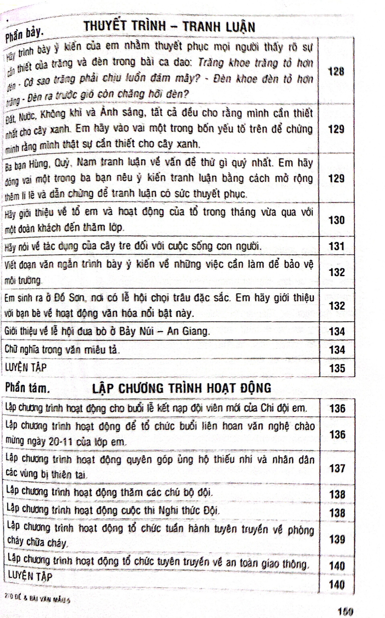 270 đề và bài văn mẫu 5 (theo chương trình gdpt mới)