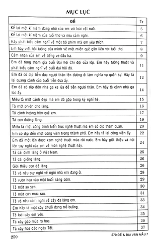 270 đề và bài văn mẫu 7