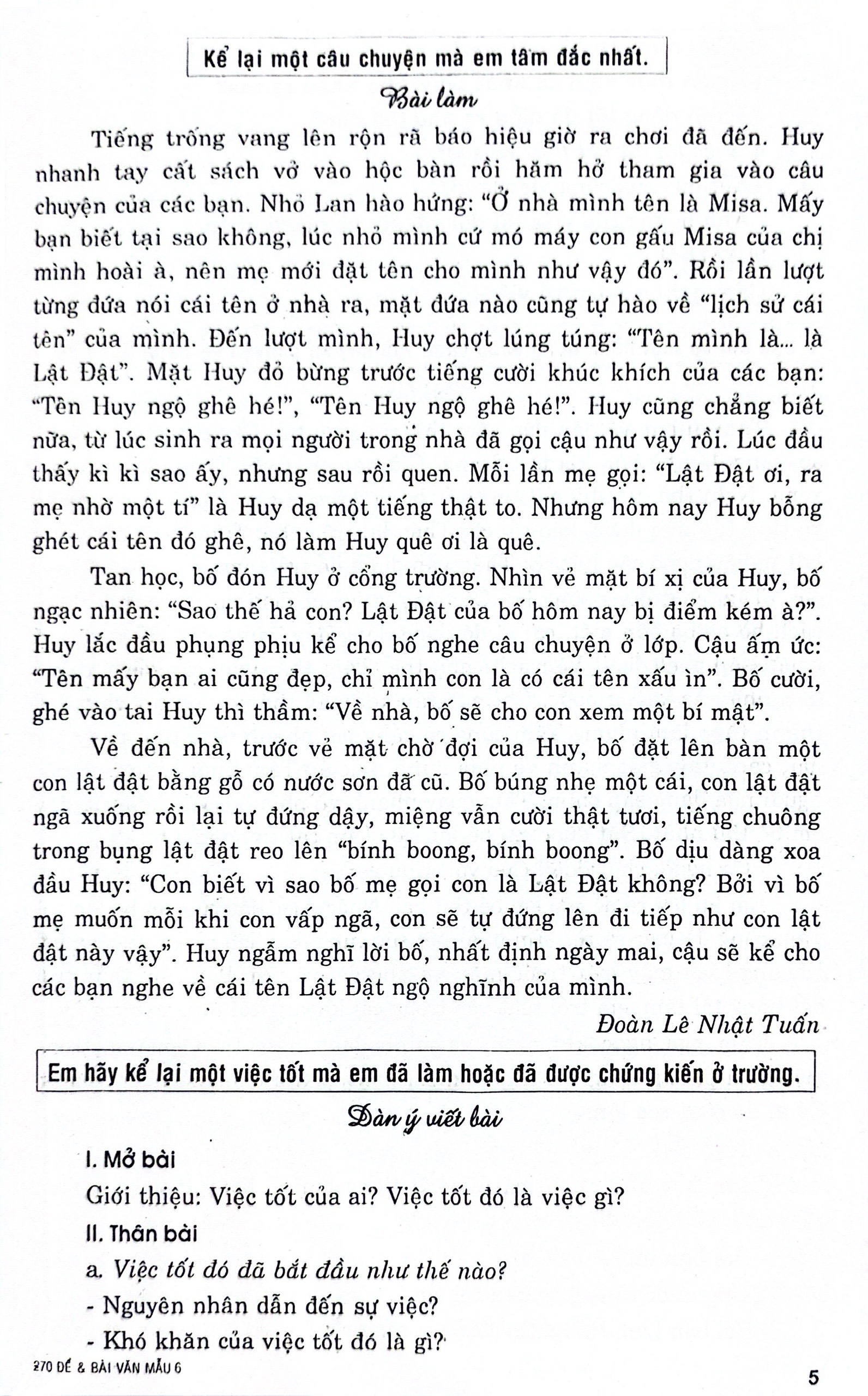 270 đề và bài văn mẫu lớp 6 (theo chương trình gdpt mới)