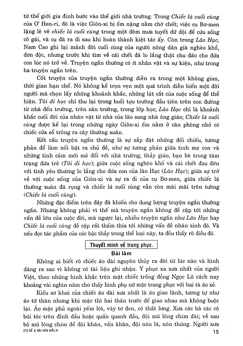 270 đề và văn mẫu 9