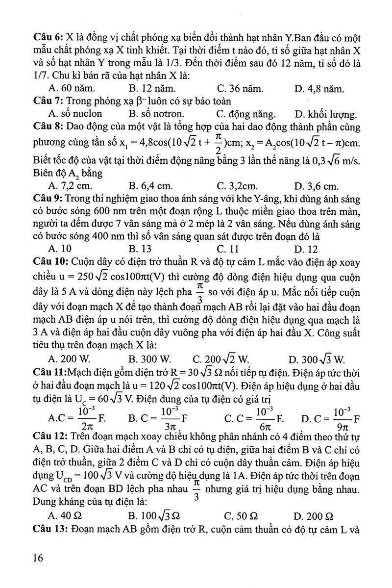 30 bộ đề trắc nghiệm luyện thi thpt quốc gia 2019 - khoa học tự nhiên (vật lí - hóa học - sinh học)