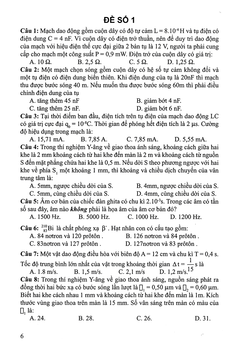 30 bộ đề trắc nghiệm luyện thi thpt quốc gia 2019 - khoa học tự nhiên (vật lí - hóa học - sinh học)