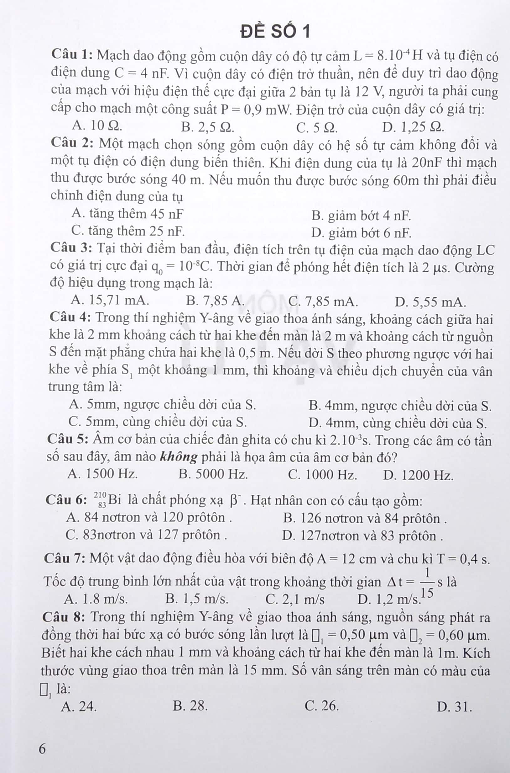 30 bộ đề trắc nghiệm - luyện thi thpt quốc gia 2022: - vật lí - hóa học - sinh học