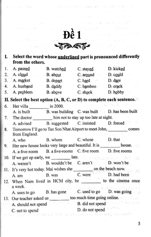 30 bộ đề trắc nghiệm luyện thi vào lớp 10 - môn tiếng anh