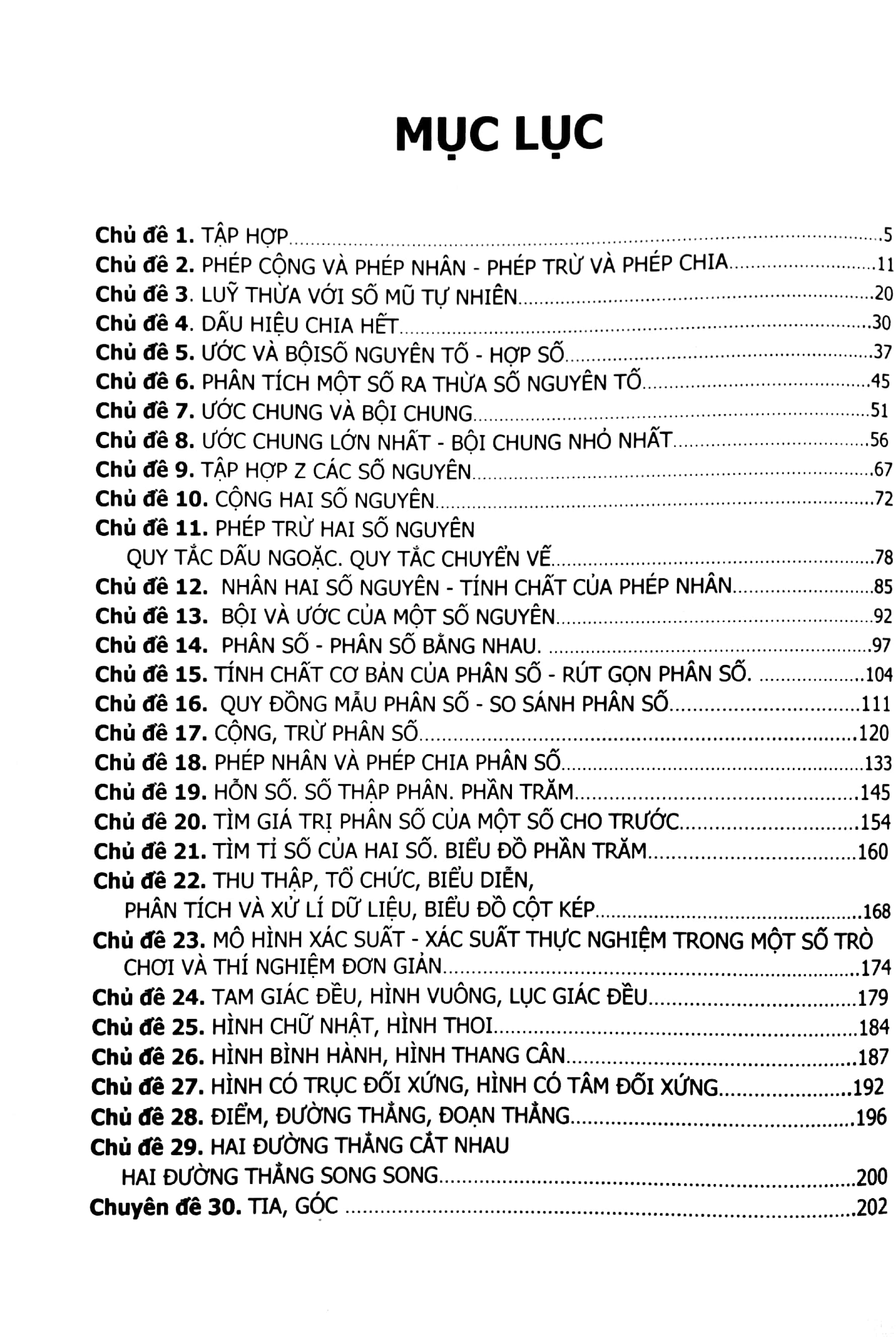 30 chủ đề toán 6 - cơ bản và nâng cao (dùng chung cho 3 bộ sách)