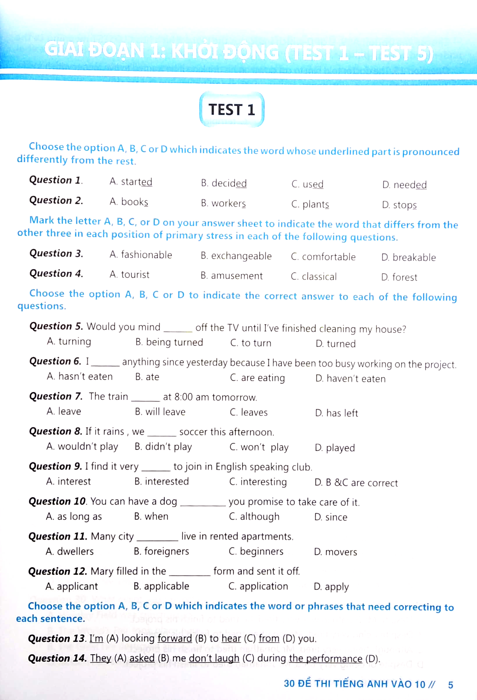 30 De Thi Tieng Anh Vao 10 - De Van Dung Cao