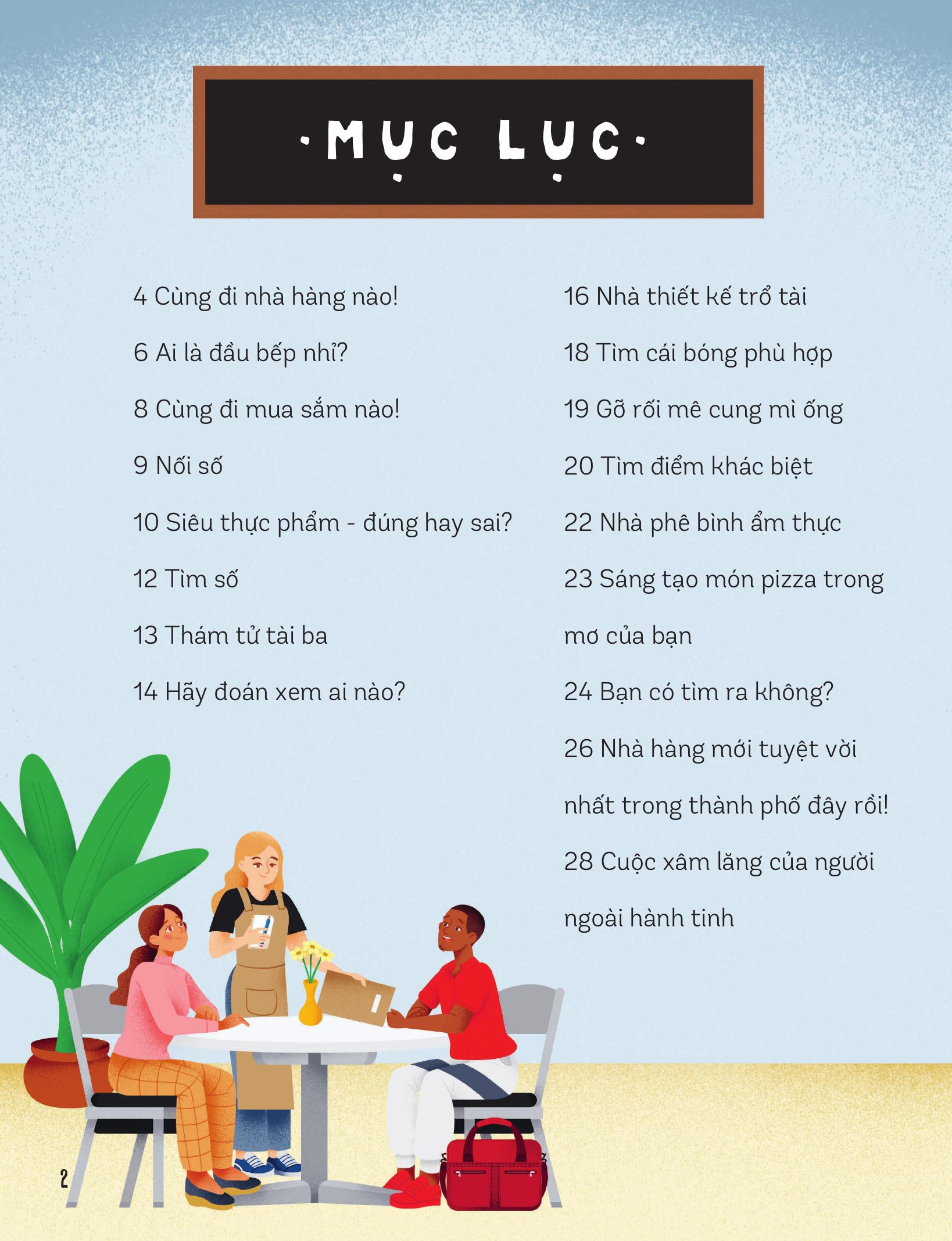 30++ hoạt động viết, vẽ, tô màu, giải đố... theo chủ đề - trò chơi cho trẻ - ở nhà hàng