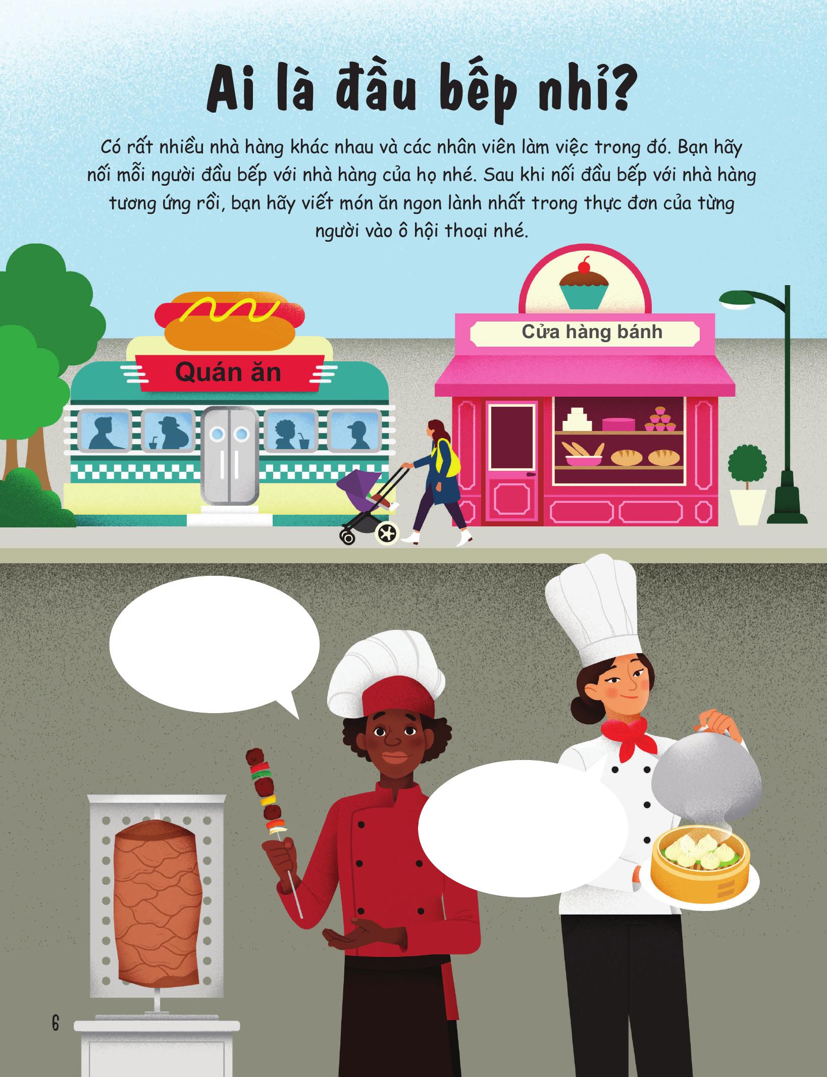 30++ hoạt động viết, vẽ, tô màu, giải đố... theo chủ đề - trò chơi cho trẻ - ở nhà hàng