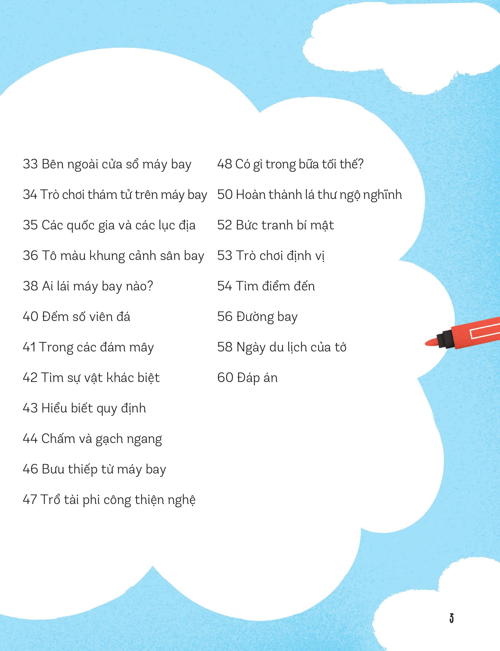 30++ hoạt động viết, vẽ, tô màu, giải đố... theo chủ đề - trò chơi cho trẻ - trên máy bay