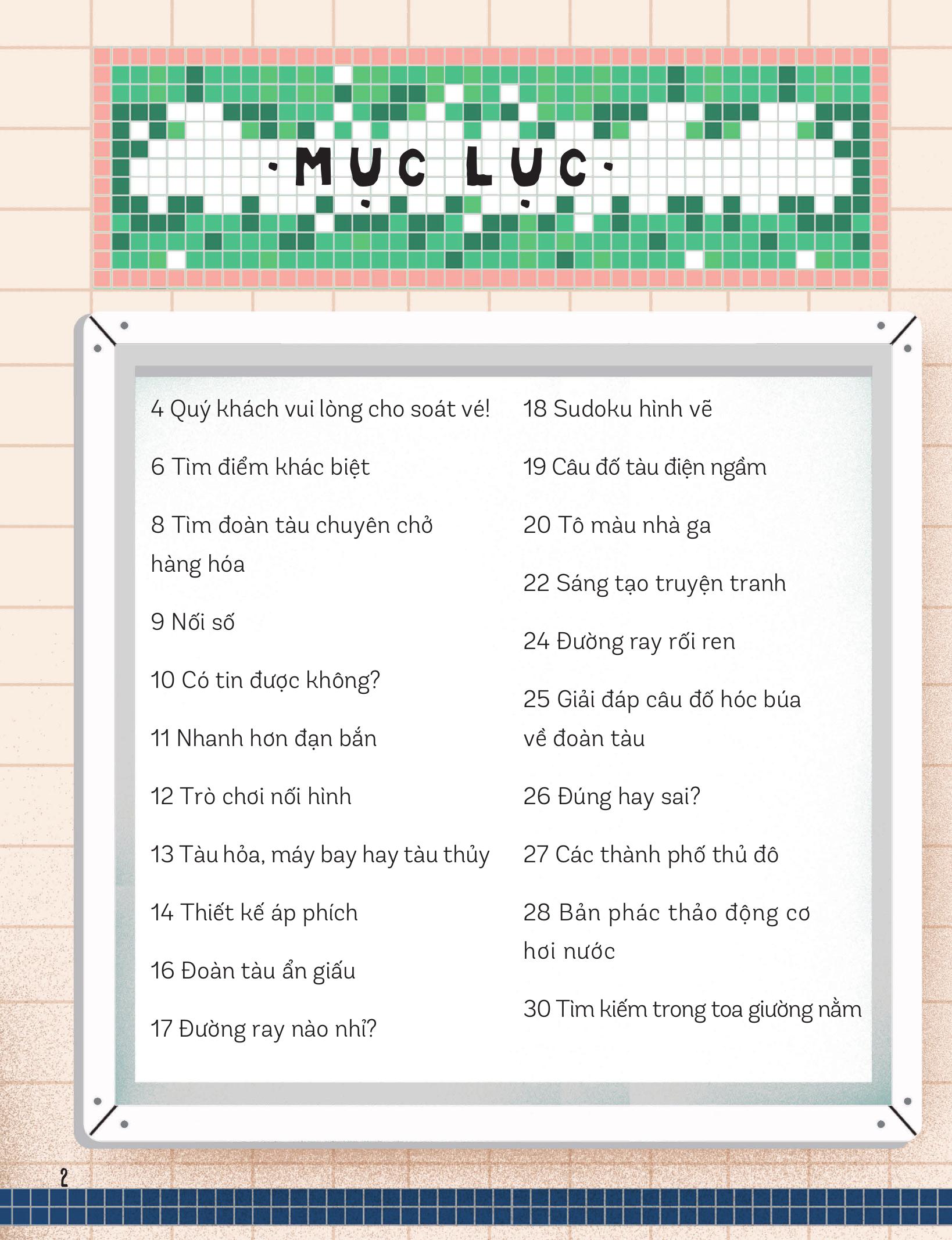 30++ hoạt động viết, vẽ, tô màu, giải đố... theo chủ đề - trò chơi cho trẻ - trên tàu hỏa