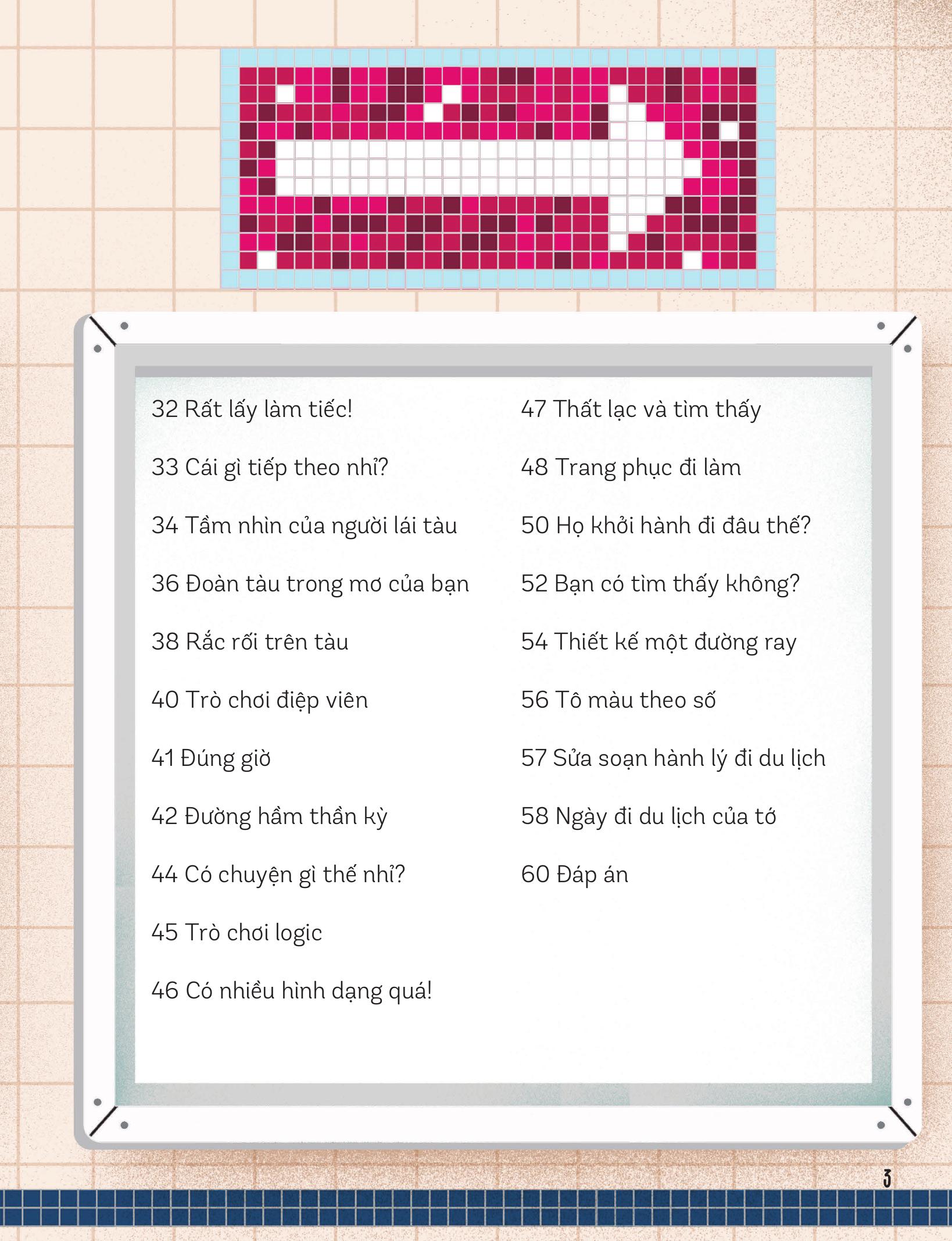 30++ hoạt động viết, vẽ, tô màu, giải đố... theo chủ đề - trò chơi cho trẻ - trên tàu hỏa