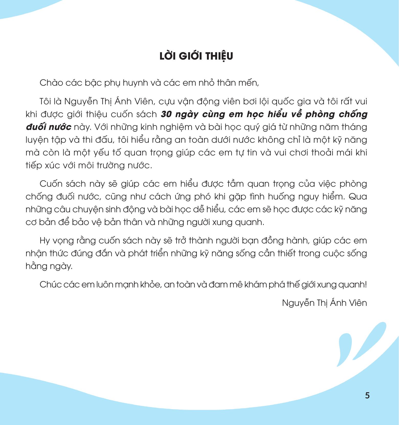 30 ngày cùng em học hiểu về - phòng chống đuối nước