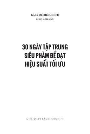 30 ngày tập trung siêu phàm để đạt hiệu suất tối ưu
