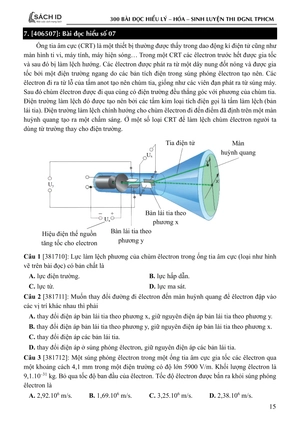 300 bài đọc hiểu lý hoá sinh luyện thi đgnl tp.hcm
