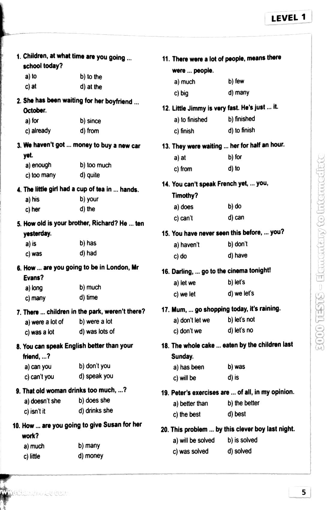 3000 tests elementary to intermediate (không cd)