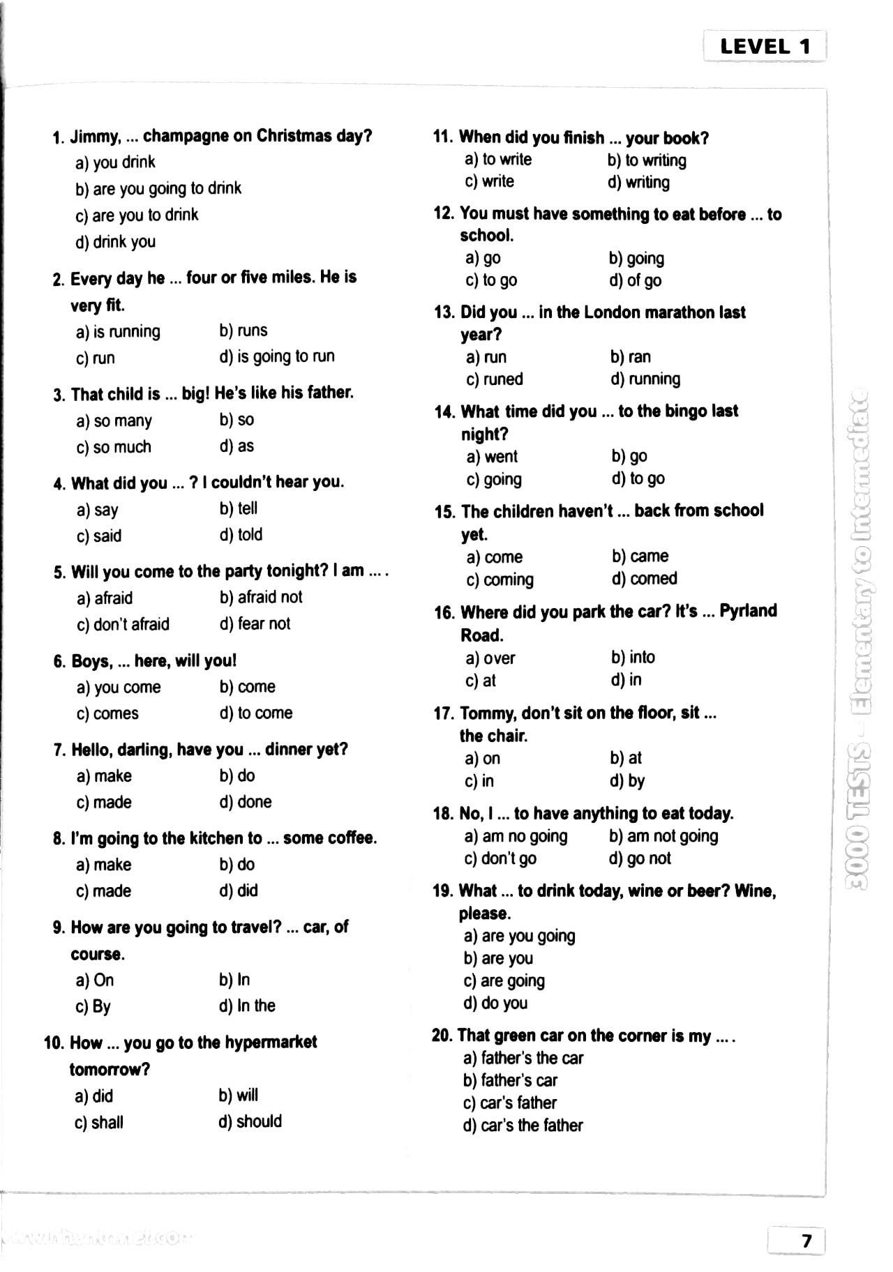 3000 tests elementary to intermediate (không cd)