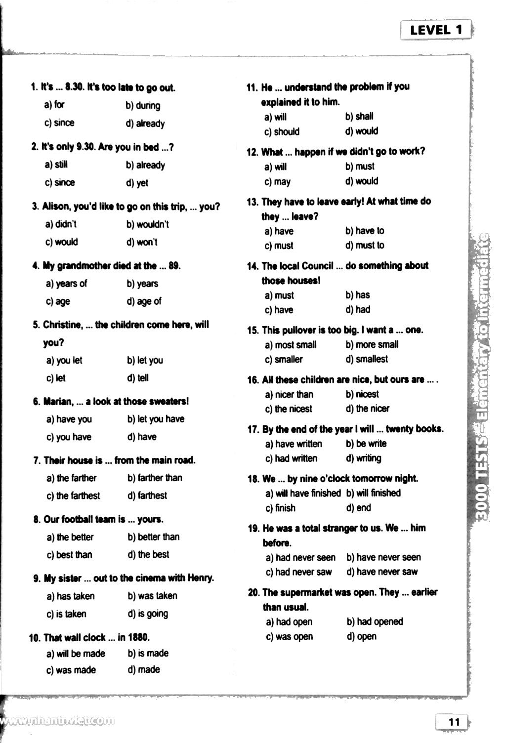 3000 tests elementary to intermediate (không cd)