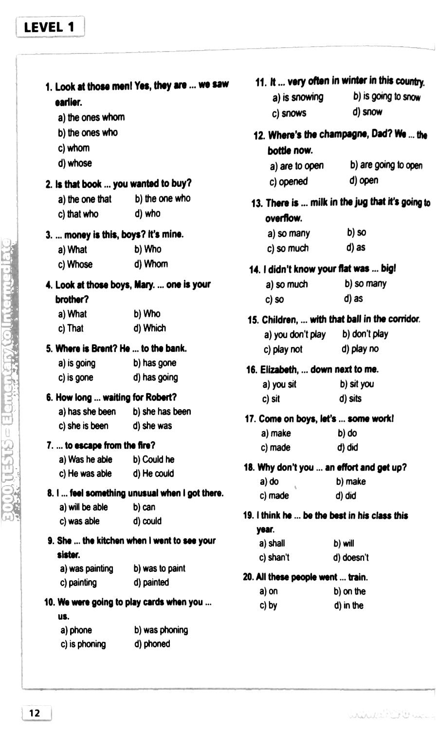 3000 tests elementary to intermediate (không cd)