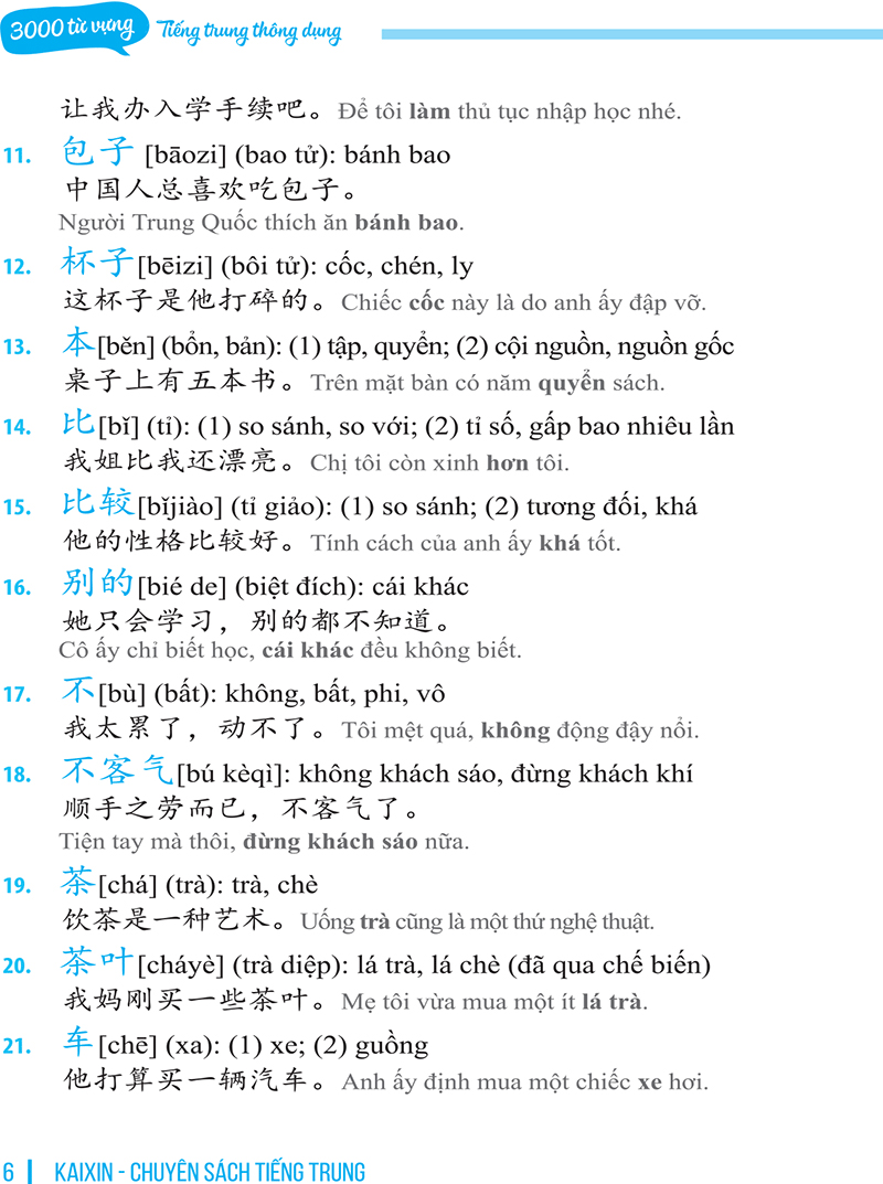 3000 từ vựng tiếng trung thông dụng