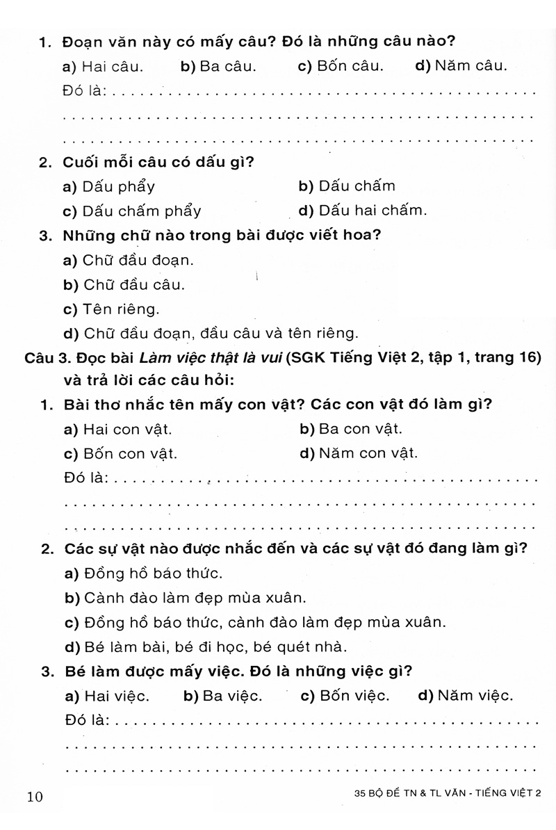 35 bộ đề văn - tiếng việt 2 (trắc nghiệm&tự luận)