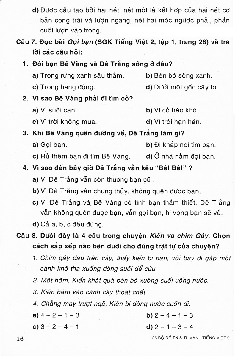 35 bộ đề văn - tiếng việt 2 (trắc nghiệm&tự luận)