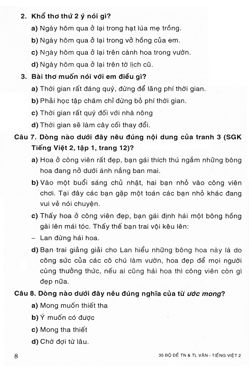 35 bộ đề văn - tiếng việt 2 (trắc nghiệm&tự luận)