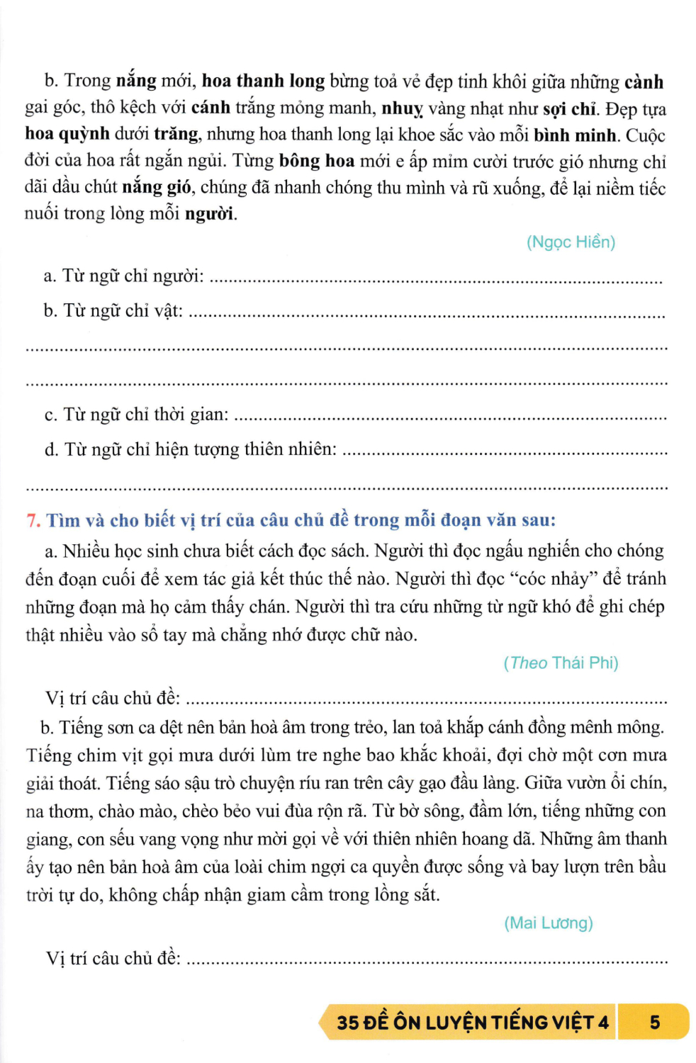 35 đề ôn luyện tiếng việt 4