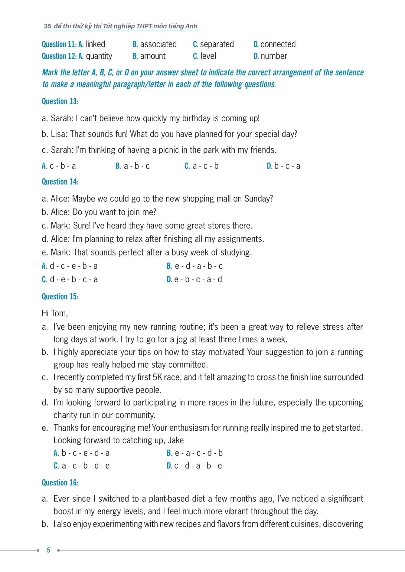 35 đề thi thử kỳ thi tốt nghiệp thpt - môn tiếng anh