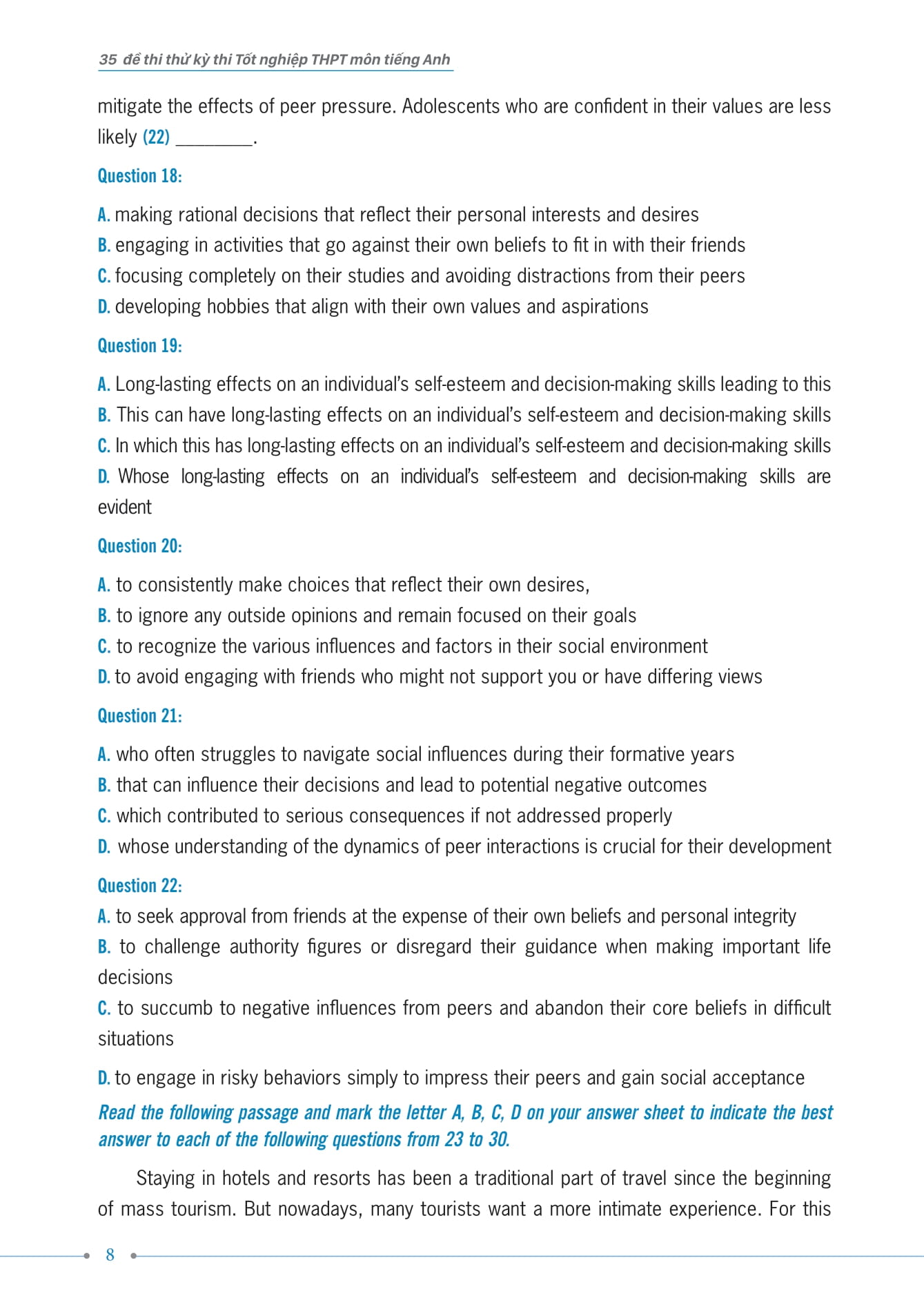 35 đề thi thử kỳ thi tốt nghiệp thpt - môn tiếng anh