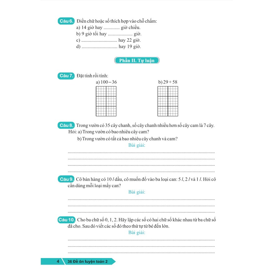 36 đề ôn luyện toán 2