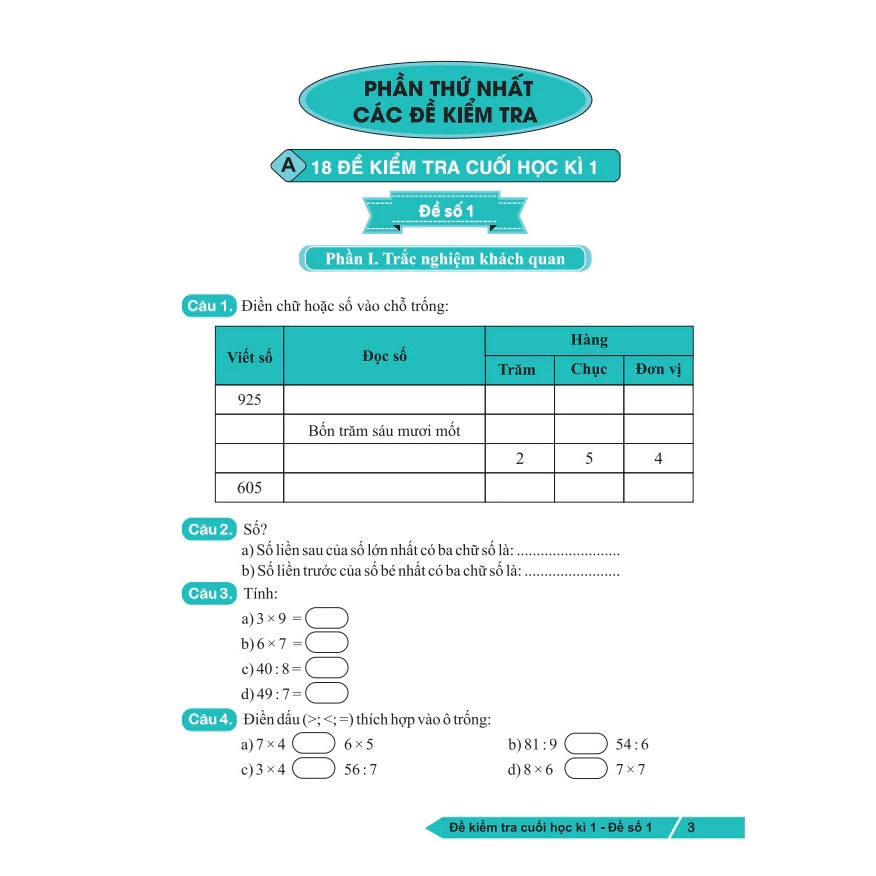 36 đề ôn luyện toán 3