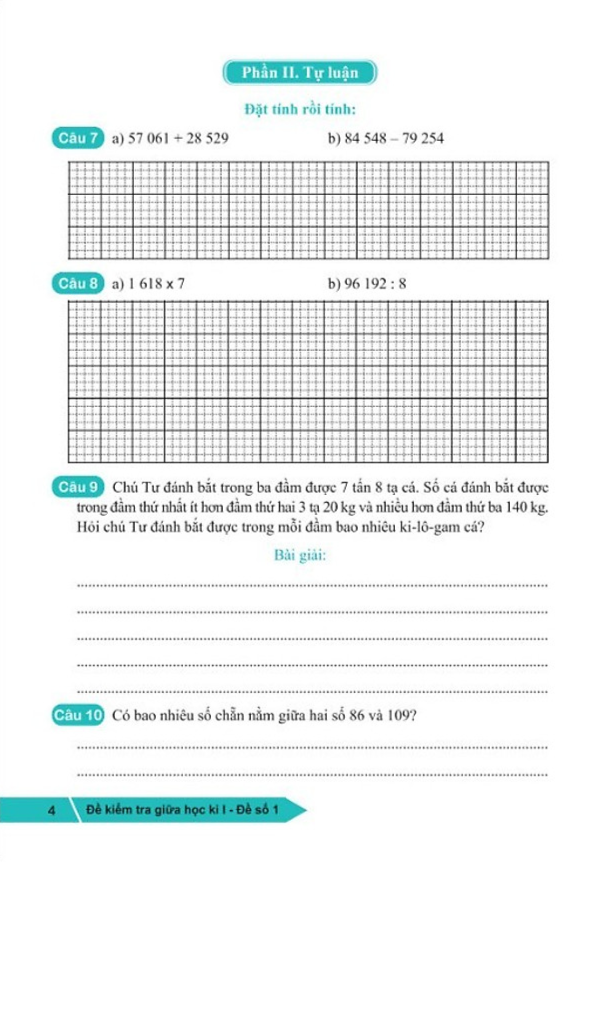 36 đề ôn luyện toán 4 (biên soạn theo chương trình giáo dục phổ thông mới)