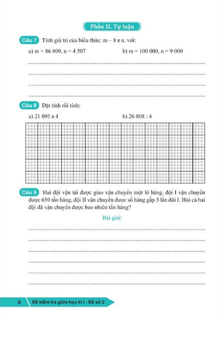 36 đề ôn luyện toán 4 (biên soạn theo chương trình giáo dục phổ thông mới)