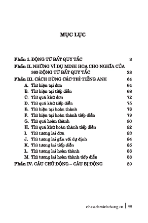 360 động từ bất quy tắc và cách dùng các thì tiếng anh (tái bản 2023)