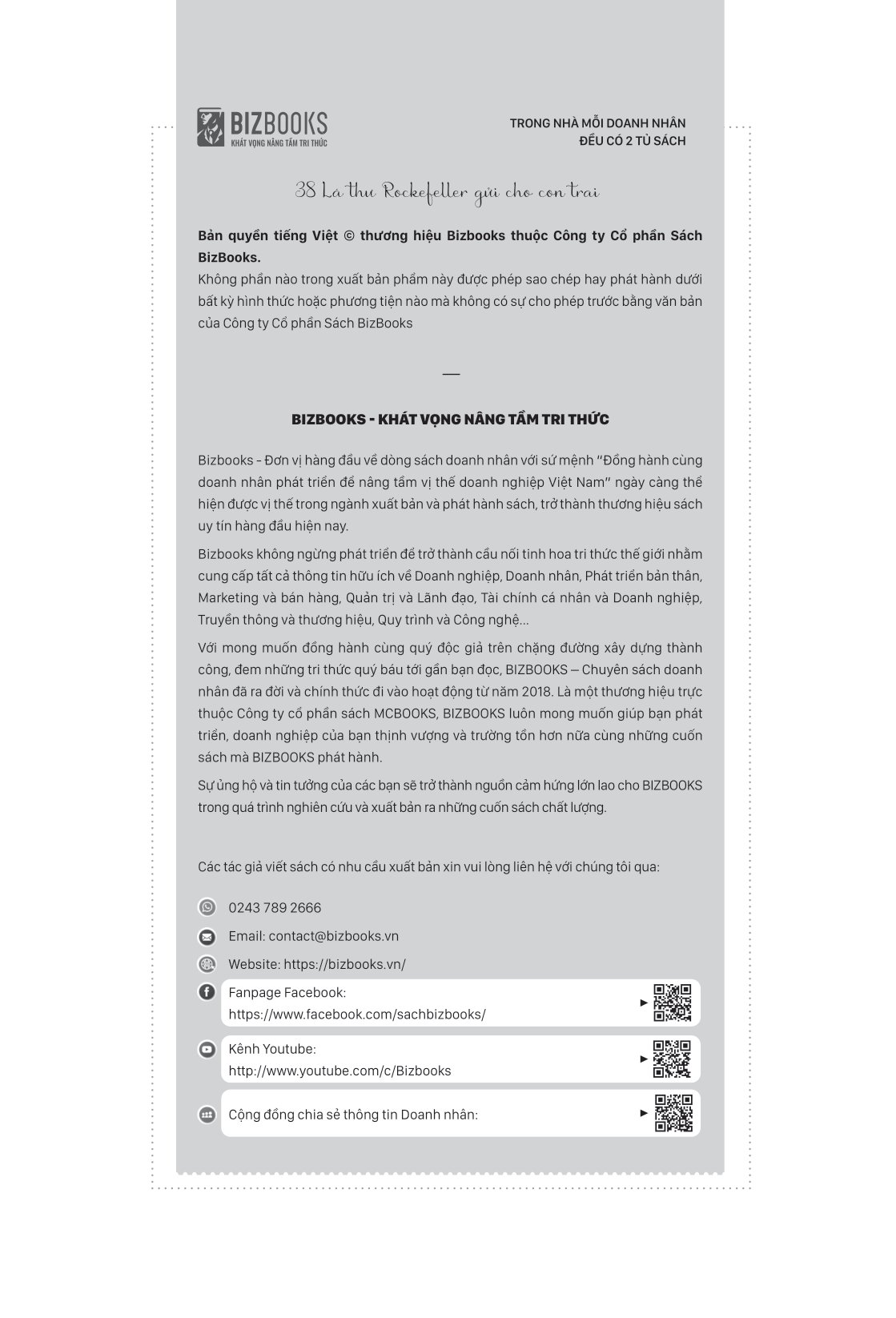 38 lá thư rockefeller gửi cho con trai