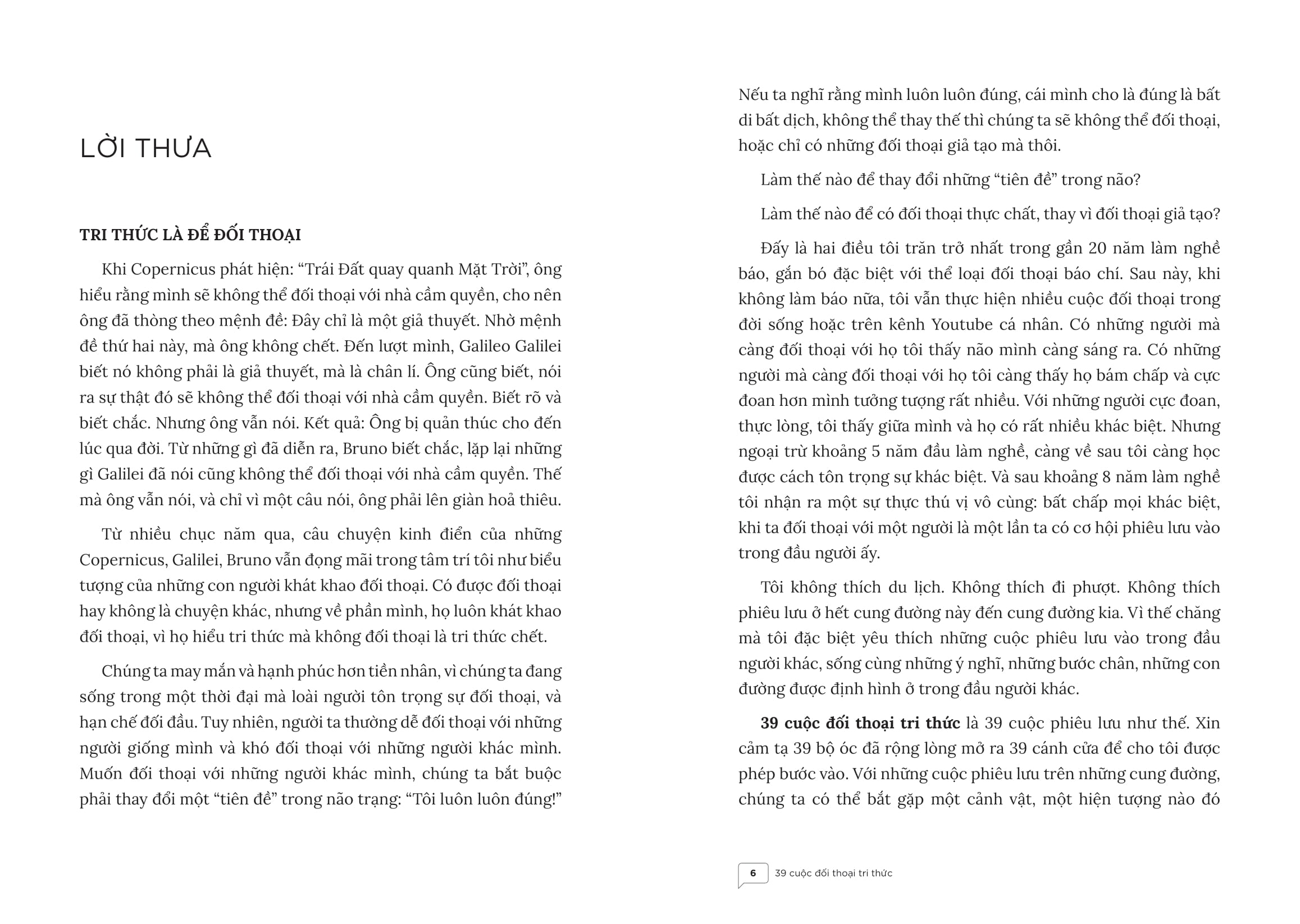 39 cuộc đối thoại tri thức - tri thức là để đối thoại, không phải để áp đặt
