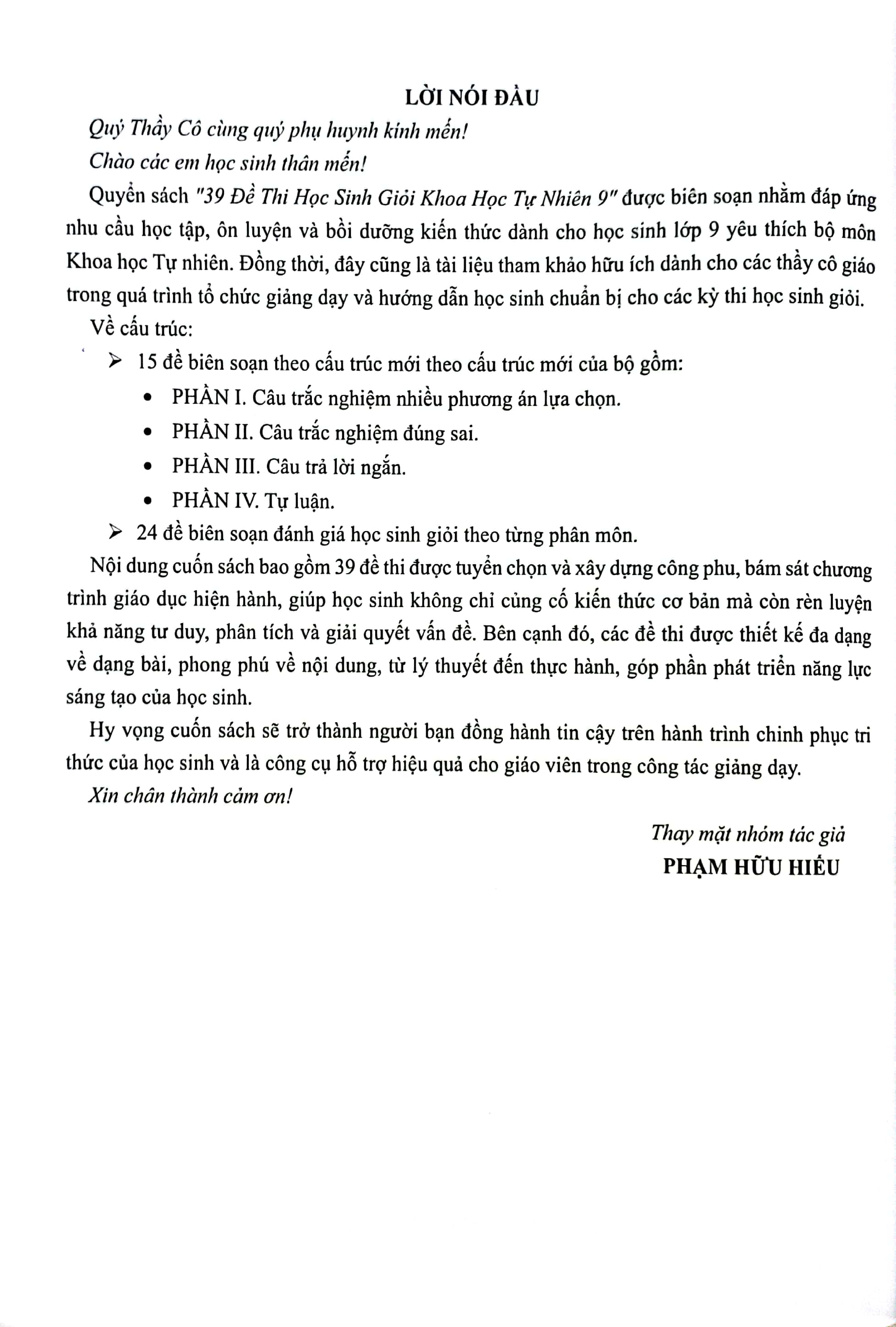 39 đề thi học sinh giỏi khoa học tự nhiên lớp 9 (biên soạn theo cấu trúc mới - dùng chung cho các bộ sgk hiện hành)