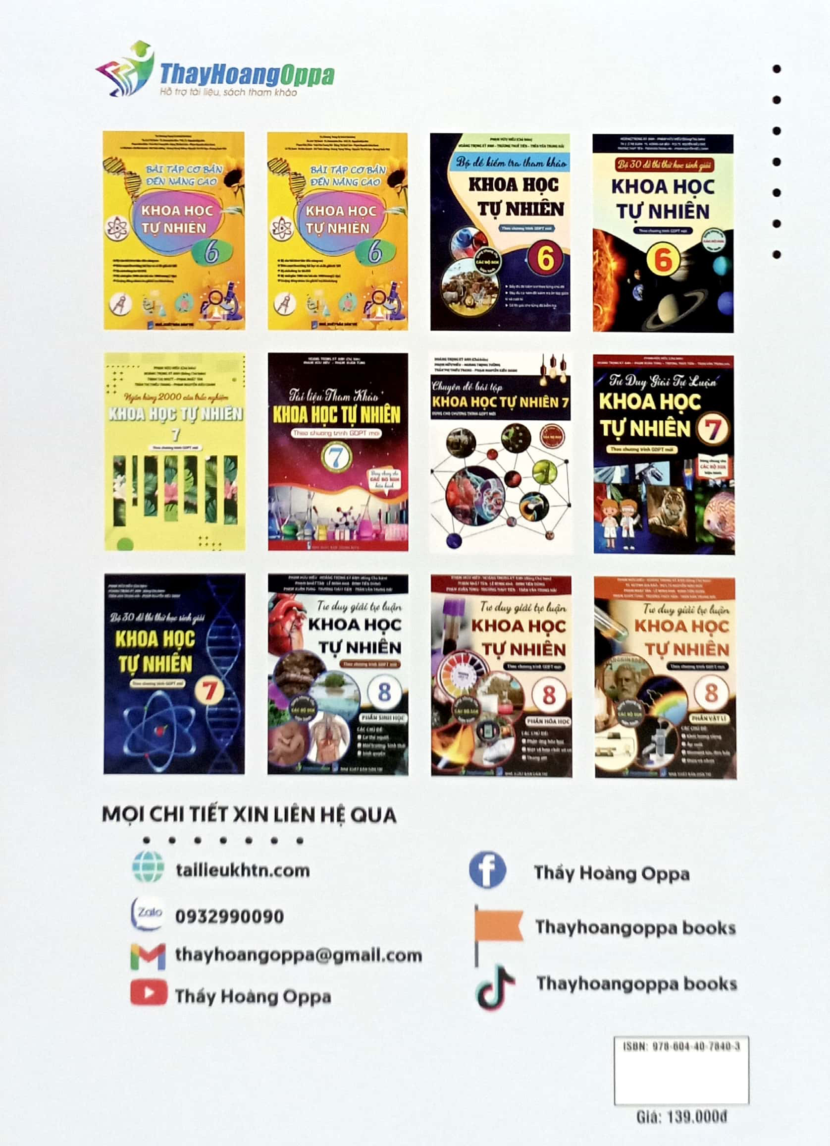 39 đề thi học sinh giỏi khoa học tự nhiên lớp 9 (biên soạn theo cấu trúc mới - dùng chung cho các bộ sgk hiện hành)