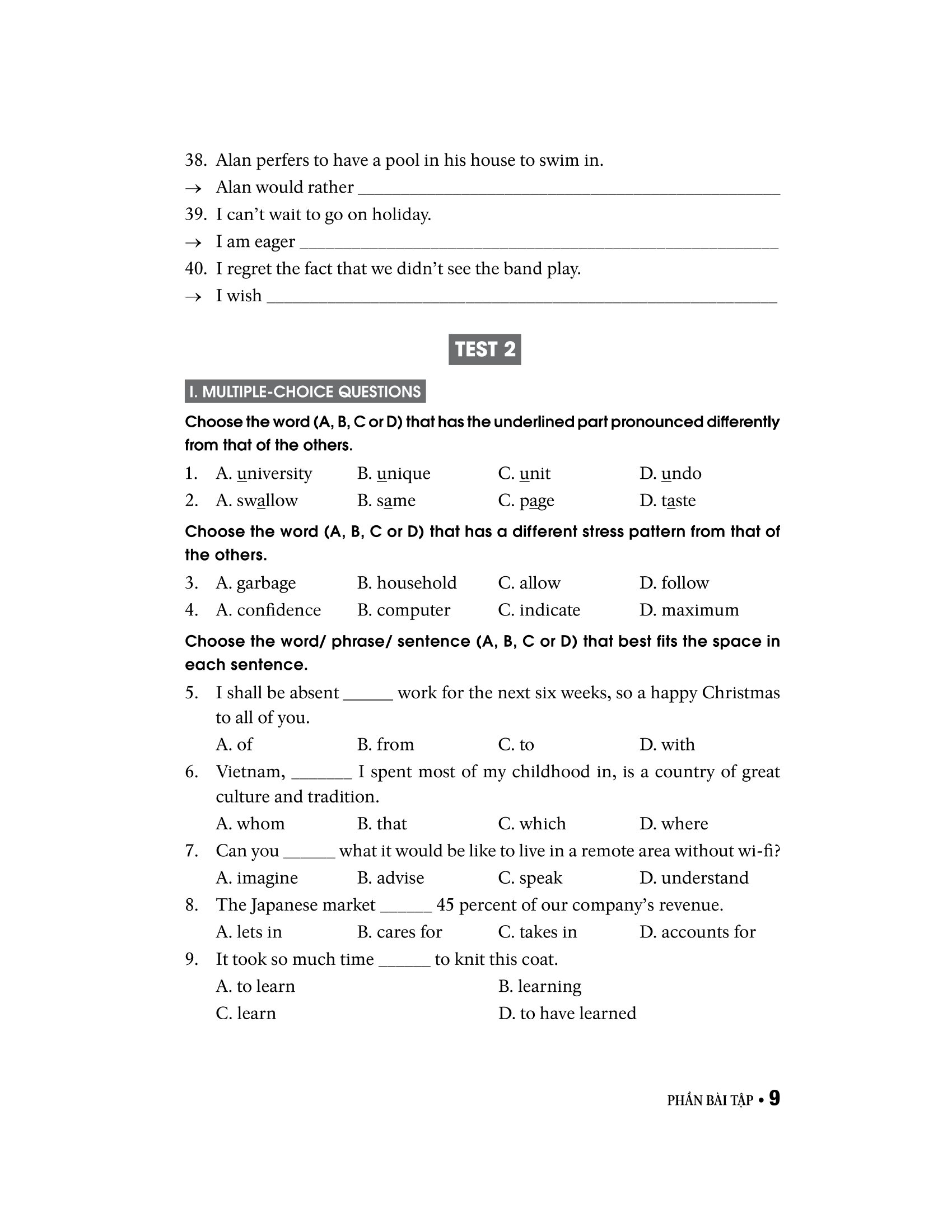 40 đề tiếng anh thi vào lớp 10