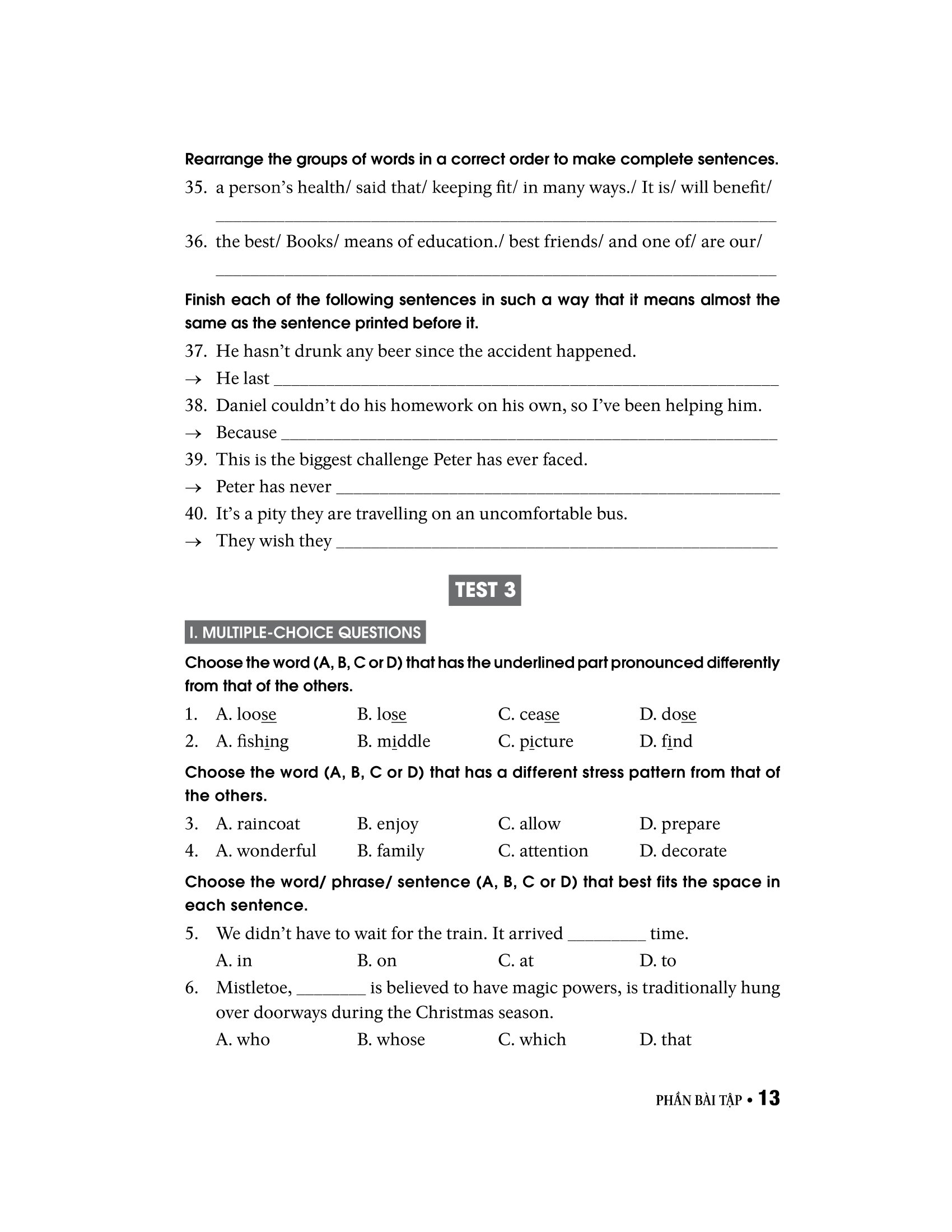 40 đề tiếng anh thi vào lớp 10